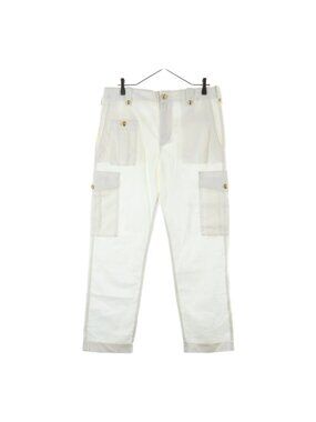 Celine Cotton Linen Cargo Pants White